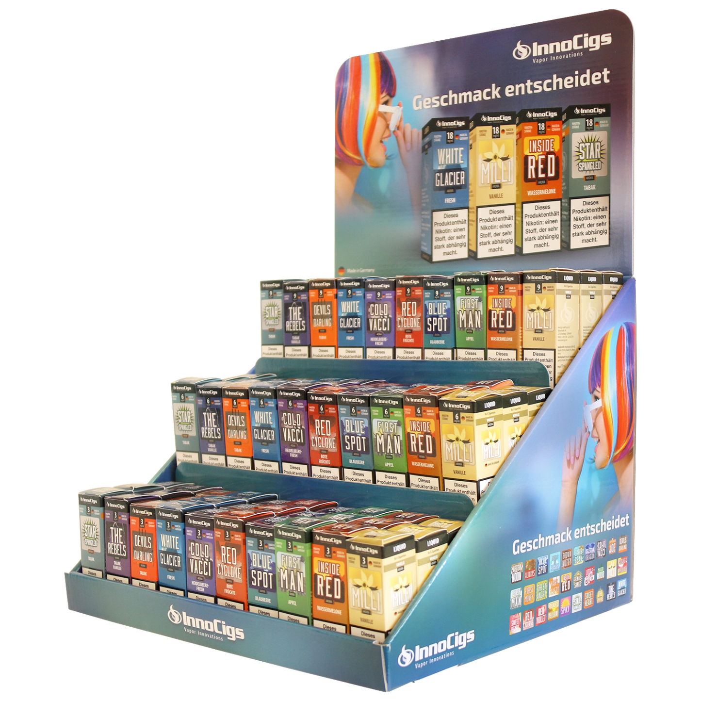 InnoCigs Liquid Verkaufsdisplay als Aufsteller