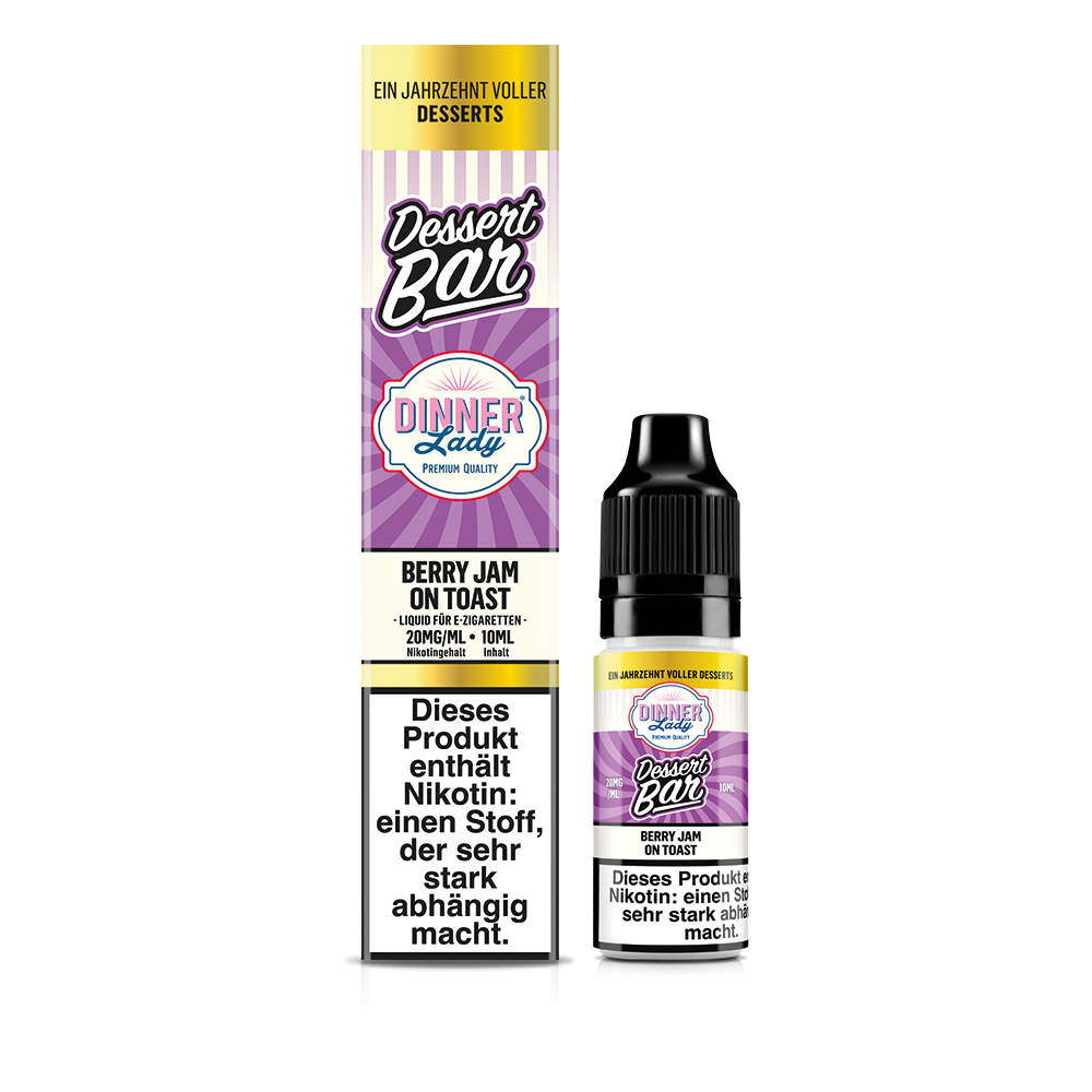 Dinner Lady Nikotinsalz - Berry Jam on Toast - 50/50 10ml Liquid 20mg
