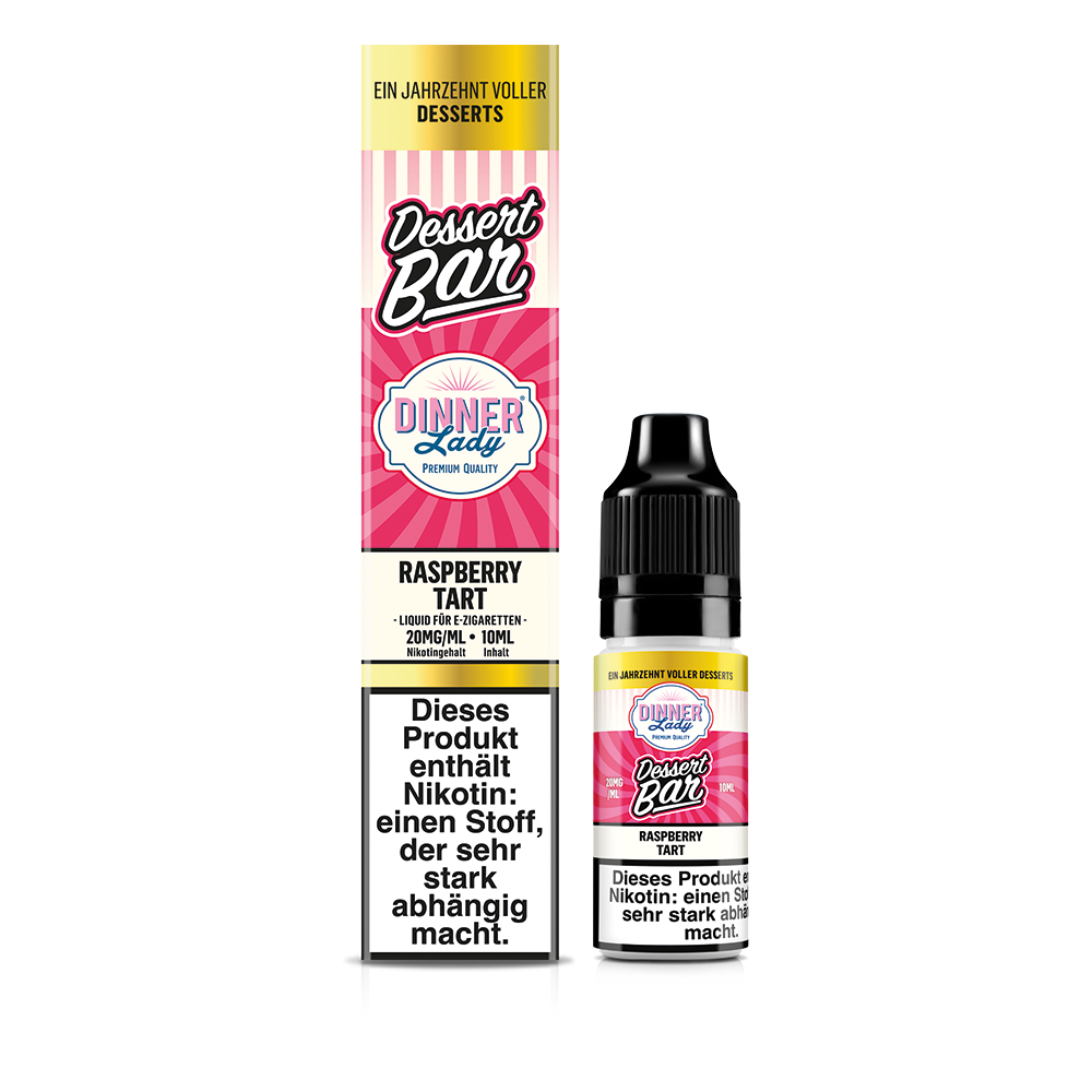 Dinner Lady Nikotinsalz - Raspberry Tart - 50/50 10ml Liquid 20mg