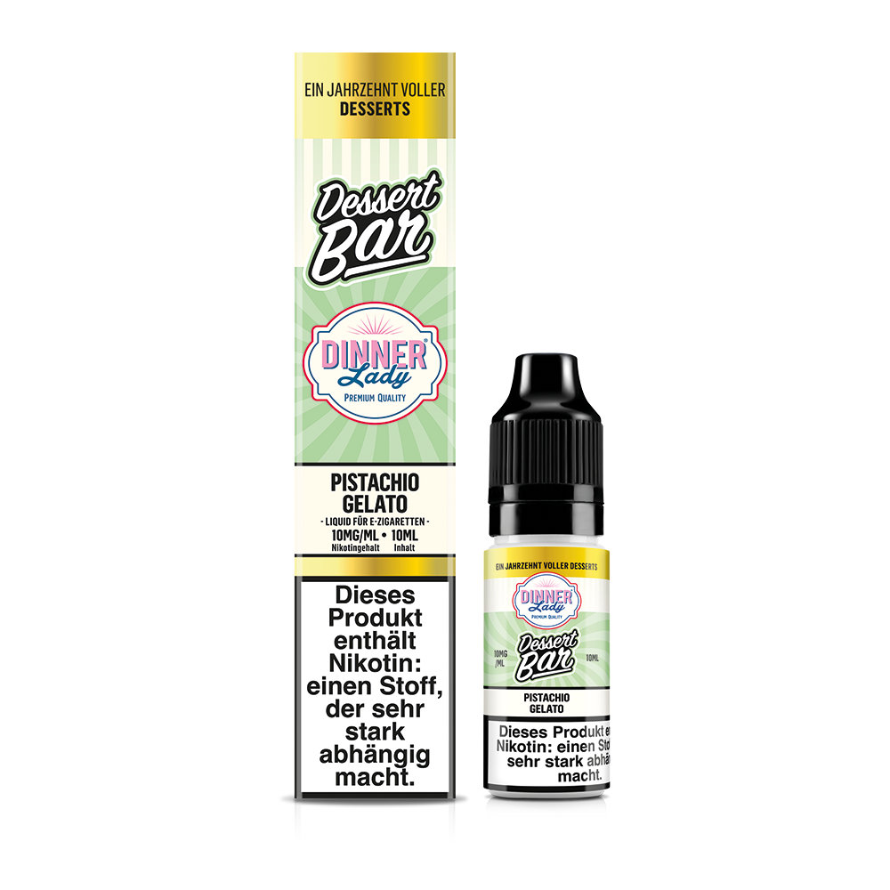 Dinner Lady Nikotinsalz - Pistachio Gelato - 50/50 10ml Liquid 10mg