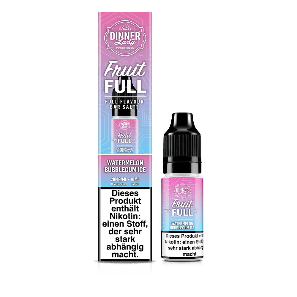 Dinner Lady Fruit Full Nikotinsalz - Watermelon Bubblegum Ice - 10ml Liquid 10mg