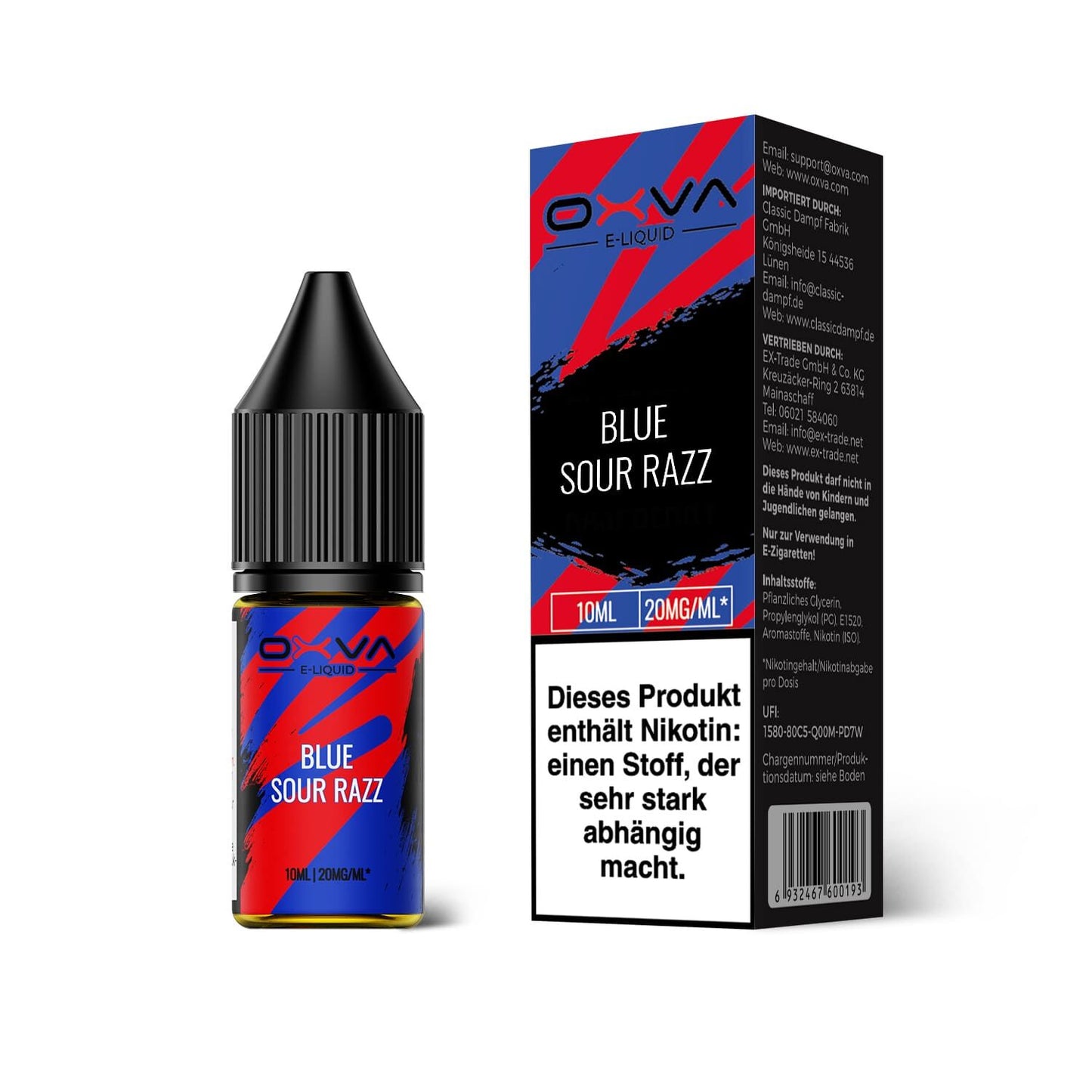 Oxva E-Liquid Nikotinsalz - Blue Sour Razz - 10ml Liquid 20mg