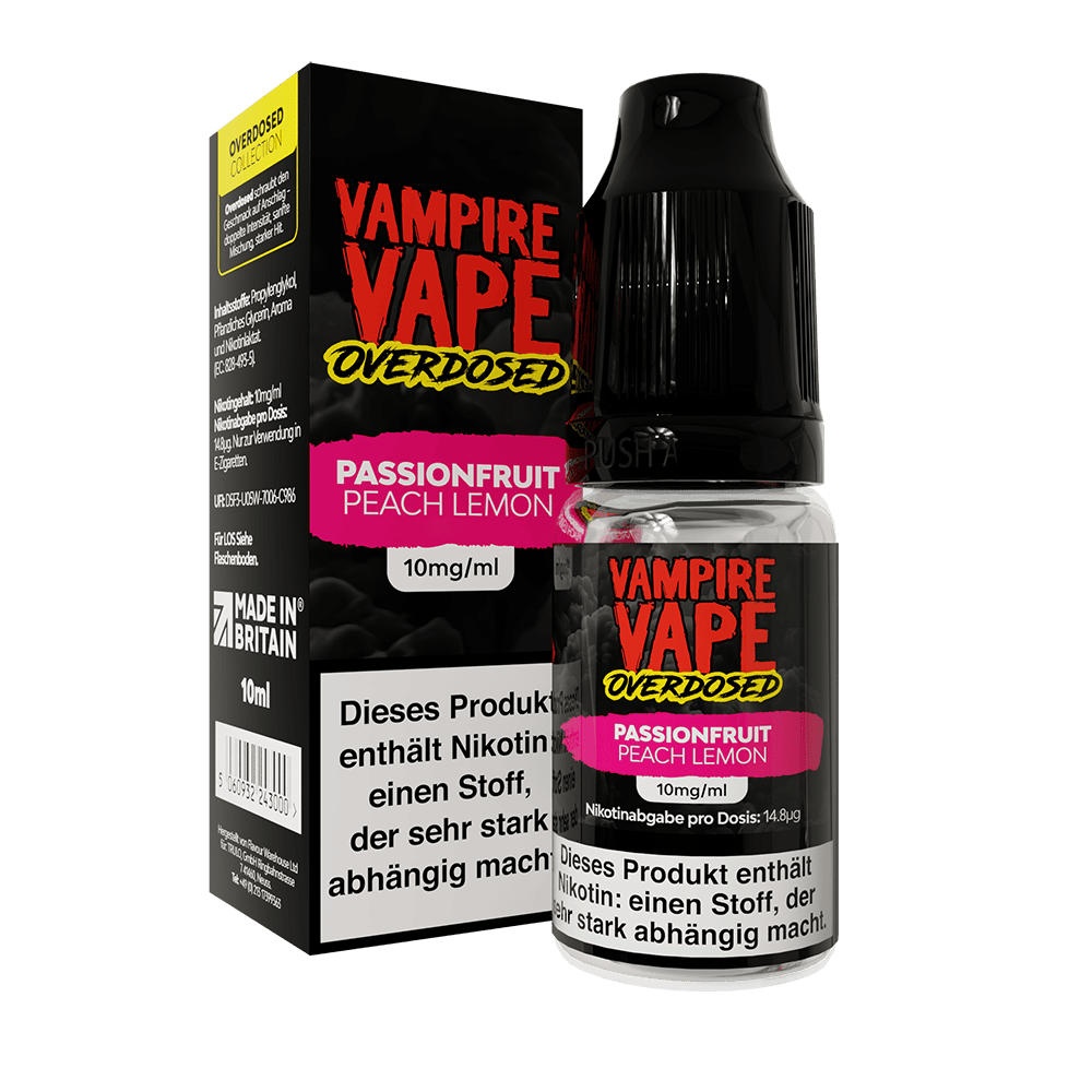 Vampire Vape Nikotinsalz Passionsfruit Peach Lemon Overdosed Liquid