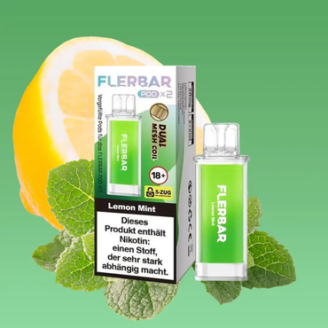 [Paket] 10 x Flerbar Pods - Lemon Mint - 20mg Nikotin