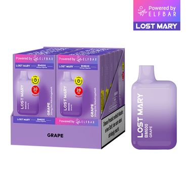 [Paket] 10 x Lost Mary BM600 - Grape 20mg Nikotin