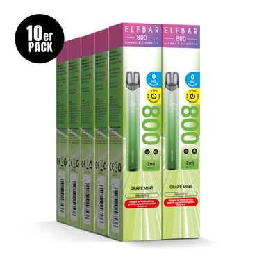 [Paket] 10x ELFBAR 800 Grape Mint Nikotinfrei