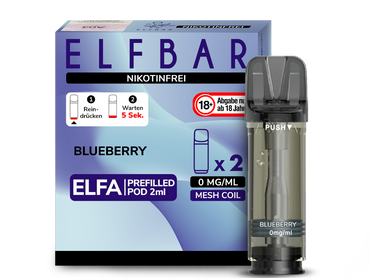 [Paket] 10x ELFBAR ELFA Blueberry 0mg Nikotin 2er Pack