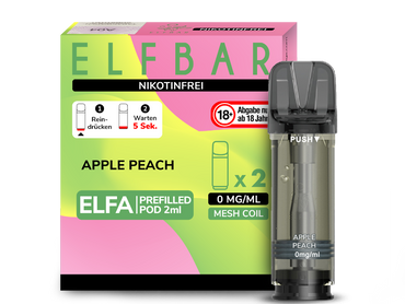 [Paket] 10x ELFBAR ELFA Apple Peach 0mg Nikotin 2er Pack