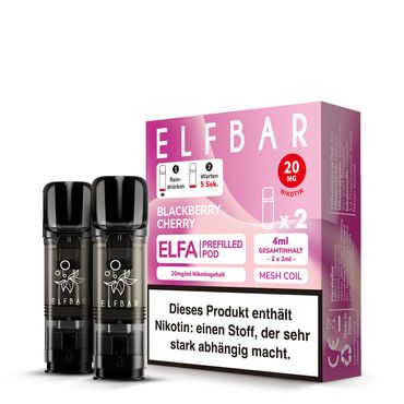 [Paket] 10x ELFBAR ELFA Blackberry Cherry 20mg Nikotin 2er Pack