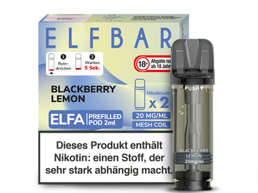 [Paket] 10x ELFBAR ELFA Blackberry Lemon 20mg Nikotin 2er Pack