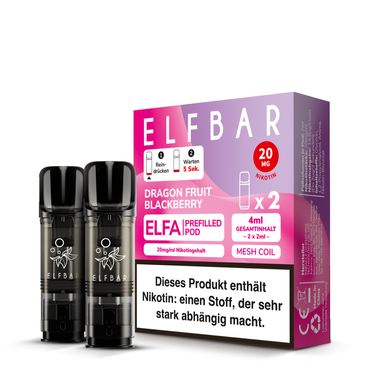 [Paket] 10x ELFBAR ELFA Dragon Fruit Blackberry 20mg Nikotin 2er Pack