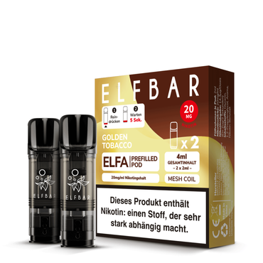 [Paket] 10x ELFBAR ELFA Golden Tobacco 20mg Nikotin 2er Pack