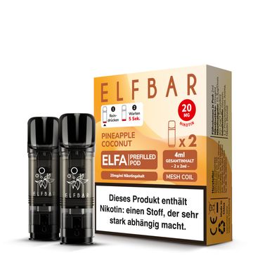 [Paket] 10x ELFBAR ELFA Pineapple Coconut 20mg Nikotin 2er Pack
