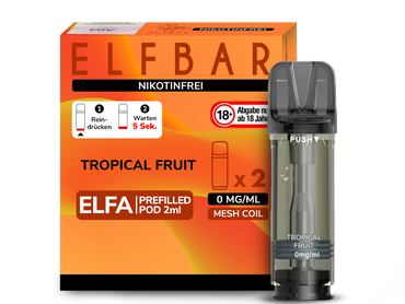 [Paket] 10x ELFBAR ELFA Tropical Fruit 0mg Nikotin 2er Pack