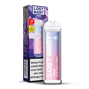 [Paket] 10+2 Aktion ELFBAR Lost Mary QM600 - Blue Razz Cherry 20mg Nikotin
