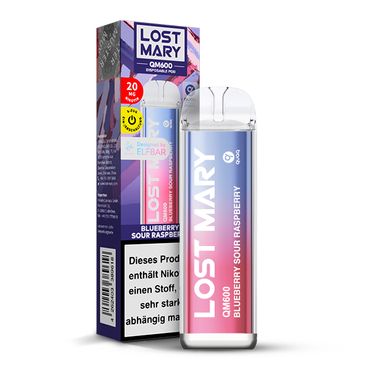 [Paket] 10+2 Aktion ELFBAR Lost Mary QM600 - Blueberry Sour Raspberry 20mg Nikotin