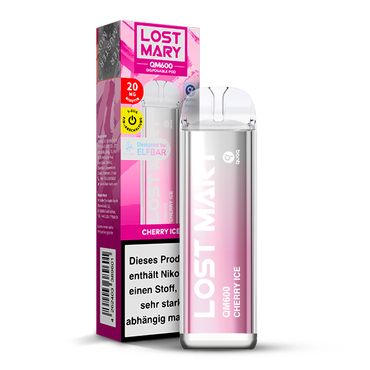 [Paket] 10+2 Aktion ELFBAR Lost Mary QM600 - Cherry Ice 20mg Nikotin