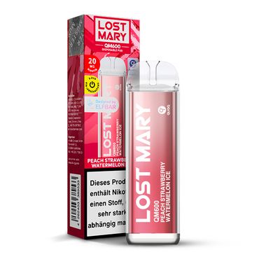 [Paket] 10+2 Aktion ELFBAR Lost Mary QM600 - Peach Strawberry Watermelon 20mg Nikotin