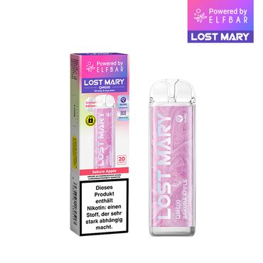 [Paket] 10+2 Aktion ELFBAR Lost Mary QM600 - Sakura Apple 20mg Nikotin