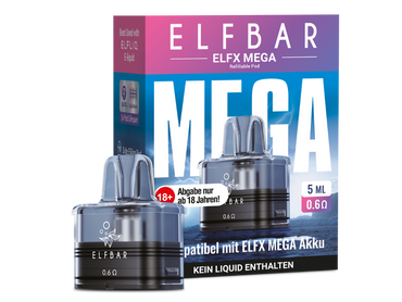 [Paket] 10x Elfbar Elfx Mega  5ml Leer Pod 0,6 Ohm