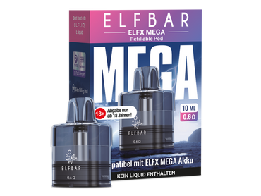 [Paket] 10x Elfbar Elfx Mega 10ml Leer Pod 0,6 Ohm