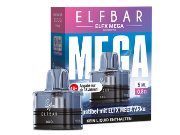 [Paket] 10x Elfbar Elfx Mega 5ml Leer Pod 0,8 Ohm