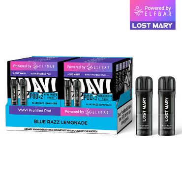 [Paket] 10x Lost Mary WAVI Blue Razz Lemonade 20mg Nikotin 2er Pack (10% Akkuträger gratis)
