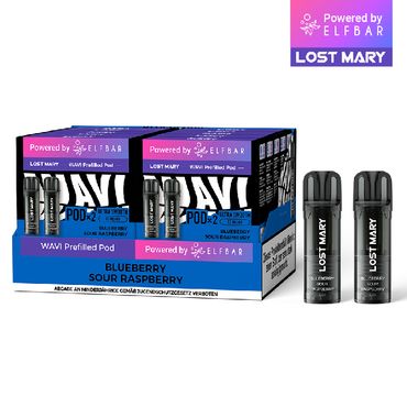 [Paket] 10x Lost Mary WAVI Blueberry Sour Raspberry 20mg Nikotin 2er Pack (10% Akkuträger gratis)