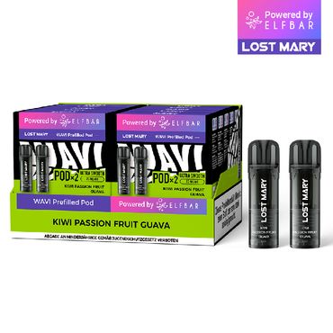 [Paket] 10x Lost Mary WAVI Kiwi Passion Fruit Guava 20mg Nikotin 2er Pack (10% Akkuträger gratis)