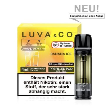 [Paket] 10x Luva & Co Pods - Banana Ice 20mg Nikotin 2er Pack