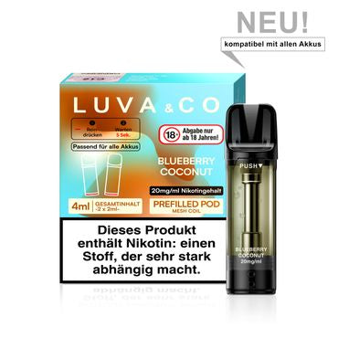 [Paket] 10x Luva & Co Pods - Blueberry Coconut 20mg Nikotin 2er Pack