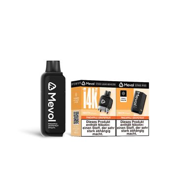 [Paket] 10x Mevol S7000 Pineapple Grapefruit 2ml Pod + 10ml E-Liquid Tank