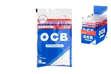 [Paket] 10x OCB Drehfilter Slim mit Klebestreifen 6mm, Beutel á 120 Filter
