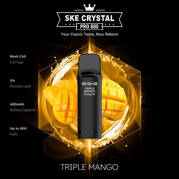 [Paket] 10x SKE Crystal Pro 800 - Triple Mango - 20mg Nikotingehalt