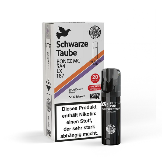 187 Strassenbande Einweg Pod - Schwarze Taube - 20mg Nikotinsalz 2ml