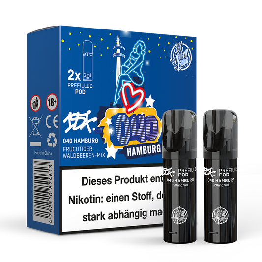 2x 187 Strassenbande Einweg Pod - 040 Hamburg - 20mg Nikotinsalz 2ml