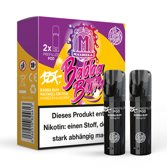 2x 187 Strassenbande Einweg Pod - Babba Bum Maxwell Edition - 20mg Nikotinsalz 2ml