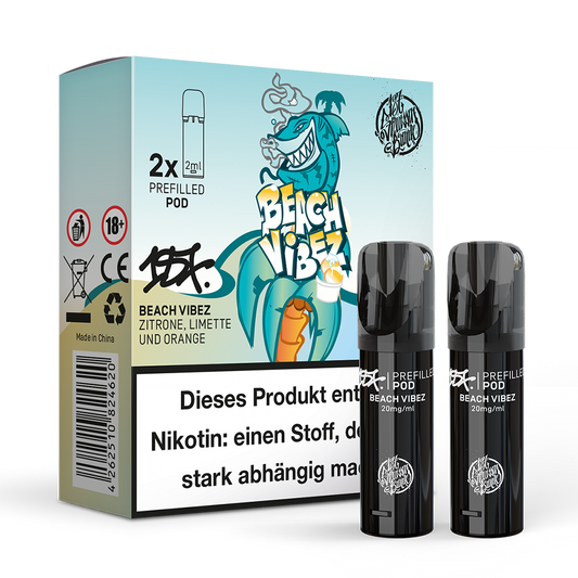 2x 187 Strassenbande Einweg Pod - Beach Vibez - 20mg Nikotinsalz 2ml