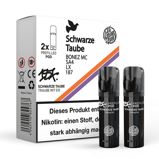 2x 187 Strassenbande Einweg Pod - Schwarze Taube - 20mg Nikotinsalz 2ml