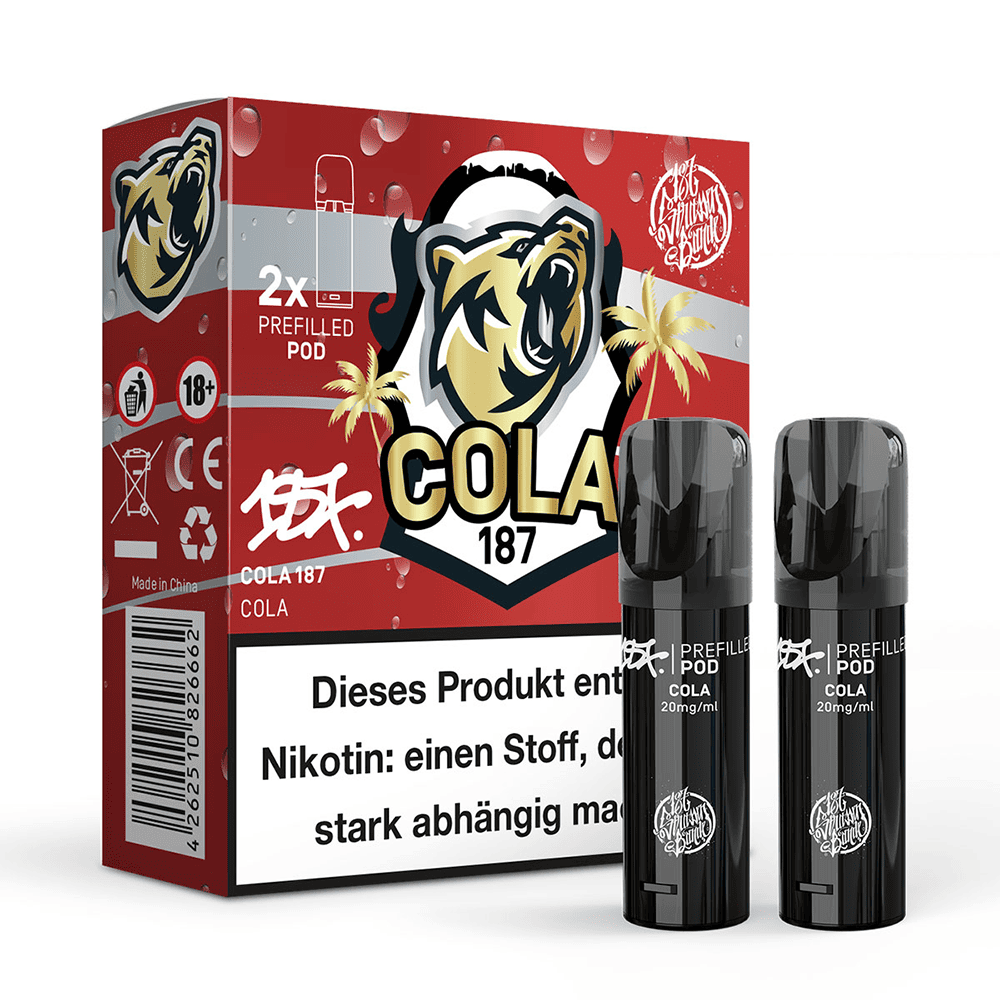 2x 187 Strassenbande Einweg Pod - Cola 187 - 20mg Nikotinsalz 2ml