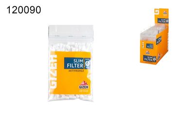 [Paket] 20x Gizeh Drehfilter Kohle Slim, 6mm, 120 Filter