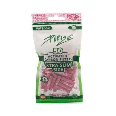 [Paket] 20x Purize Aktivkohlefilter XTRA Slim - Size 5,9mm - Pink
