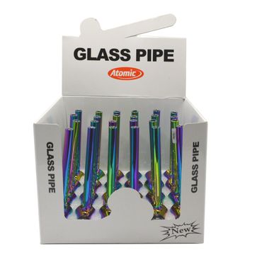 [Paket] 24x Atomic Glas Tabakpfeife Rainbow