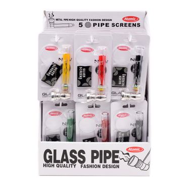 [Paket] 24x Atomic Tabakpfeife + Ersatzsiebe Flammendesign