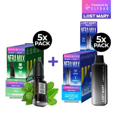 [Paket] 5x Lost Mary Nera 15K Refillcontainer Geschmack: Mint  + 5 x Refillable Pod  + 5 x Refillable Pod