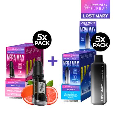 [Paket] 5x Lost Mary Nera 15K Refillcontainer Geschmack: Pink Lemonade  + 5 x Refillable Pod  + 5 x Refillable Pod