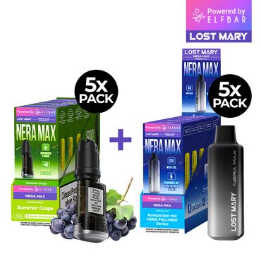 [Paket] 5x Lost Mary Nera 15K Refillcontainer Geschmack: Summer Grape  + 5 x Refillable Pod  + 5 x Refillable Pod