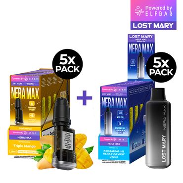 [Paket] 5x Lost Mary Nera 15K Refillcontainer Geschmack: Triple Mango  + 5 x Refillable Pod  + 5 x Refillable Pod