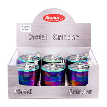 [Paket] 6x Atomic Metall Grinder Mill mit Storage 63mm, 4 Teile