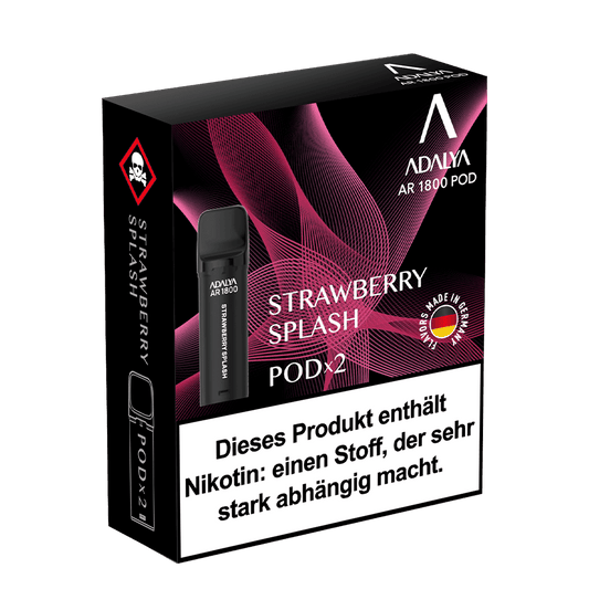 2x Adalya AR1800 - Strawberry Splash - 20mg Nikotinsalz 2ml